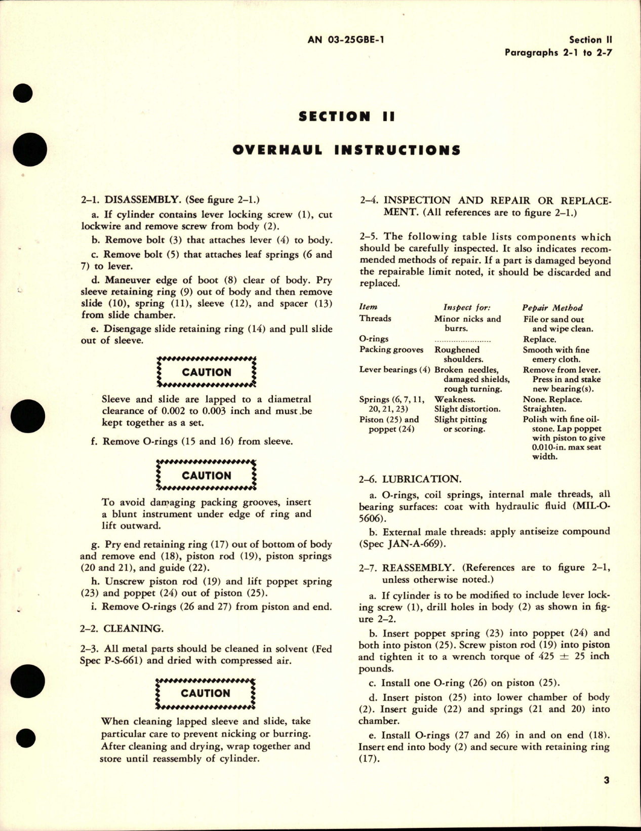Sample page 5 from AirCorps Library document: Overhaul Instructions for Brake Power Boost Master Cylinders