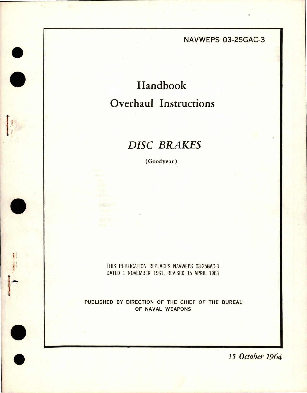 Sample page 1 from AirCorps Library document: Overhaul Instructions for Disc Brakes