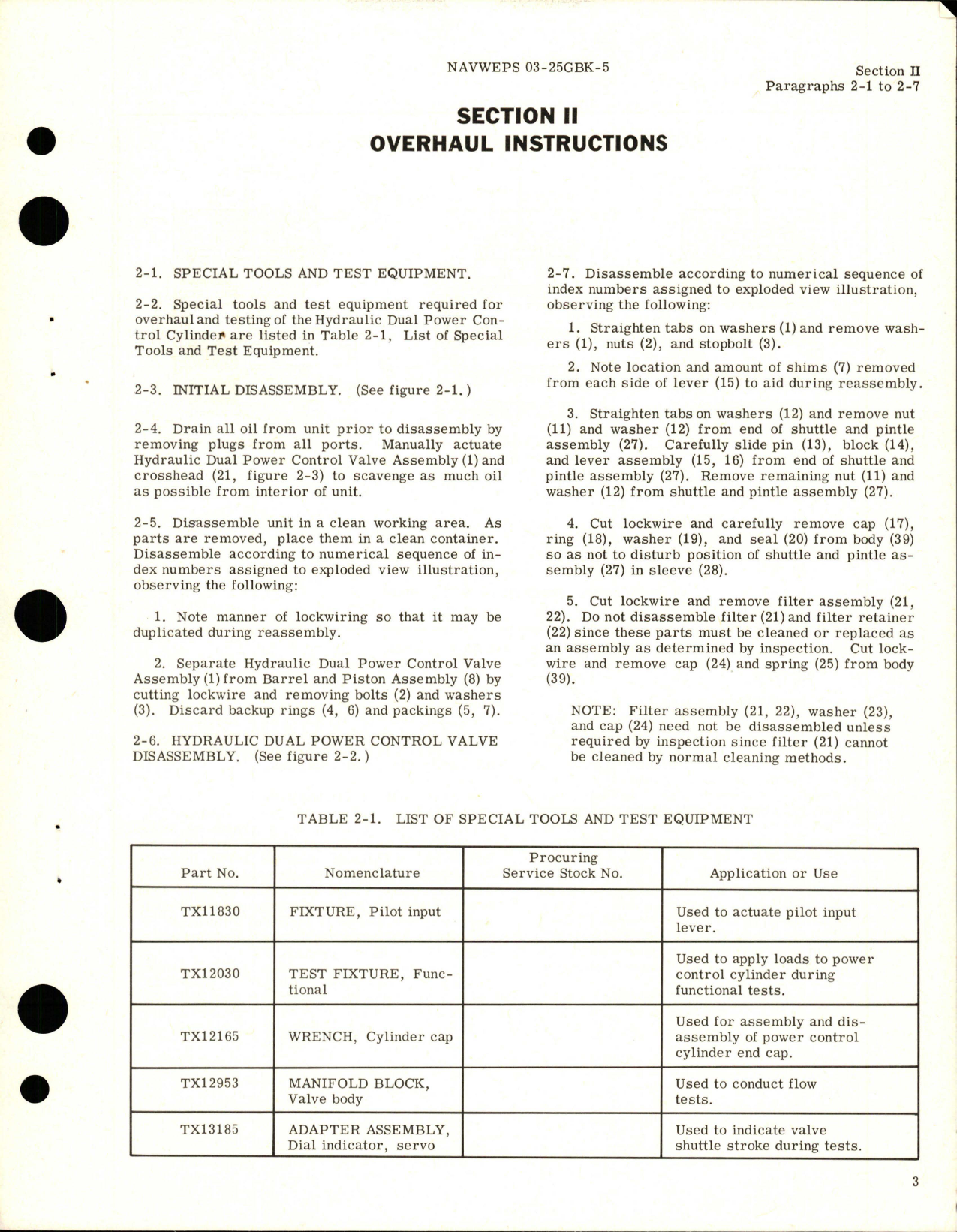 Sample page 7 from AirCorps Library document: Overhaul Instructions for Hydraulic Dual Power Control Cylinder - Parts 16560, 16560-1, 16545, 16563, and 16563-1
