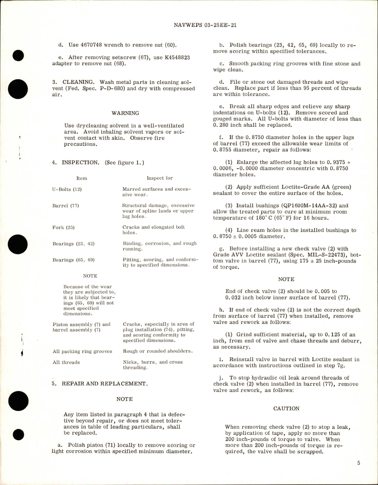 Sample page 5 from AirCorps Library document: Overhaul Instructions with Parts Breakdown for 18-Inch Stroke Nose Landing Gear Strut Assembly - Part 5816175-501