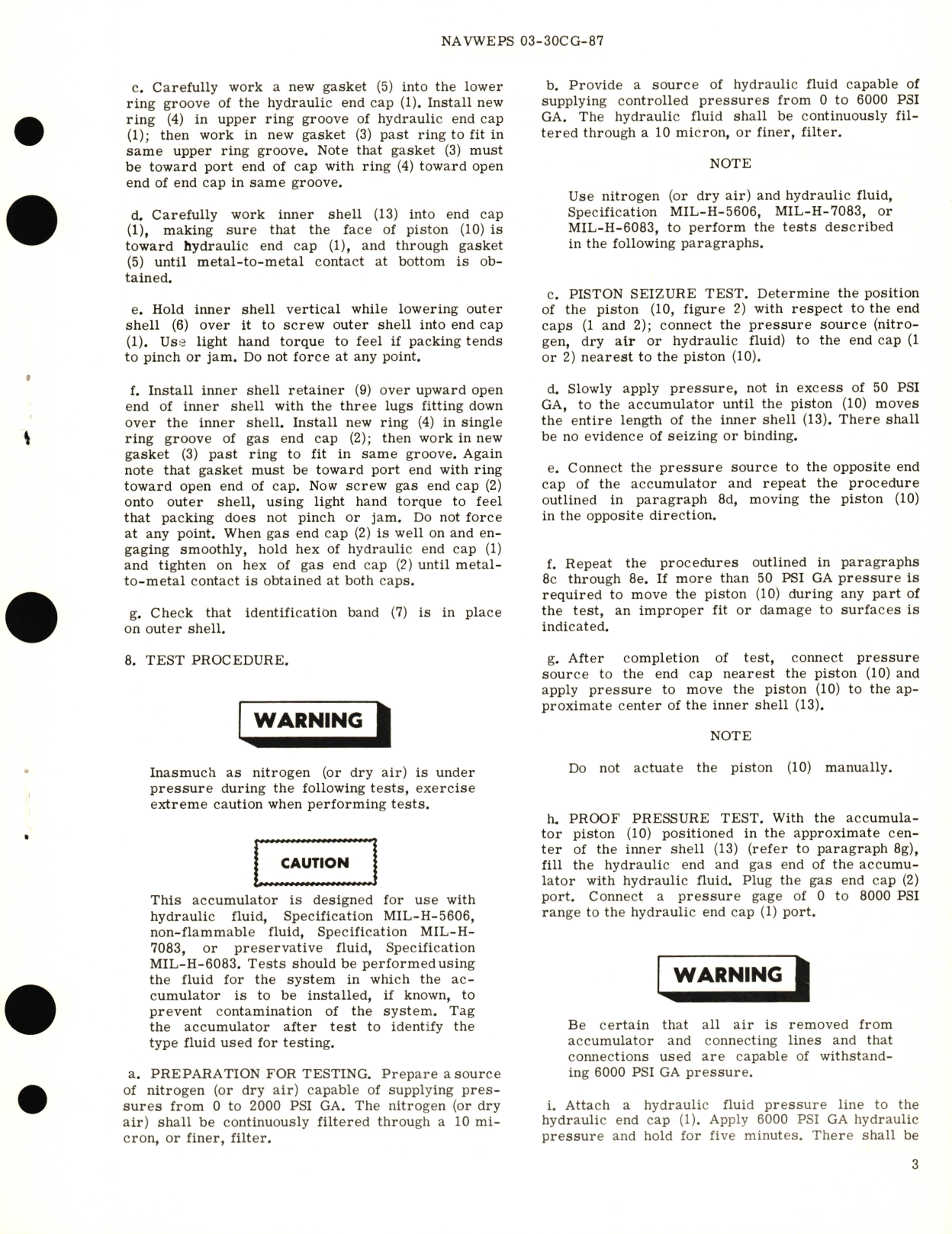 Sample page 3 from AirCorps Library document: Overhaul Instructions with Parts Breakdown for Accumulator, Hydraulic Part No. 1356-512457