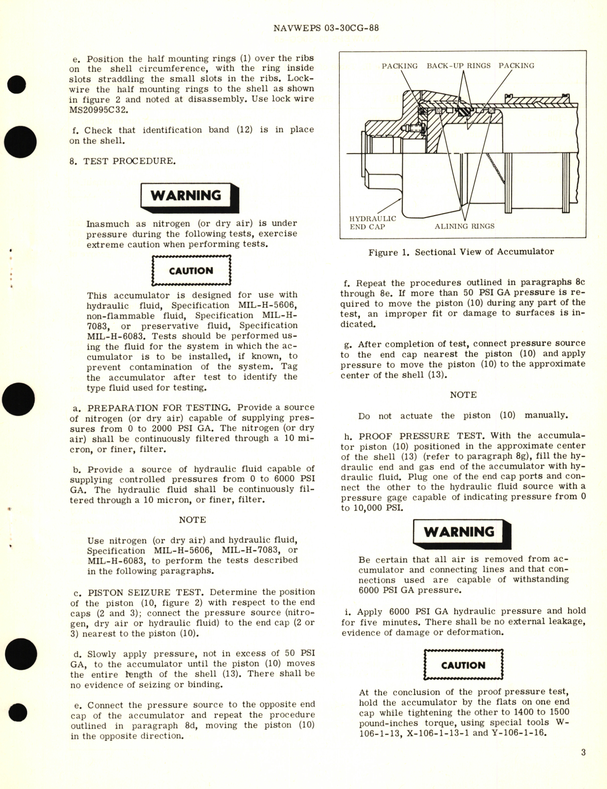 Sample page 3 from AirCorps Library document: Overhaul Instructions with Parts Breakdown for Accumulator, Cylindrical Part No. 1356-583321