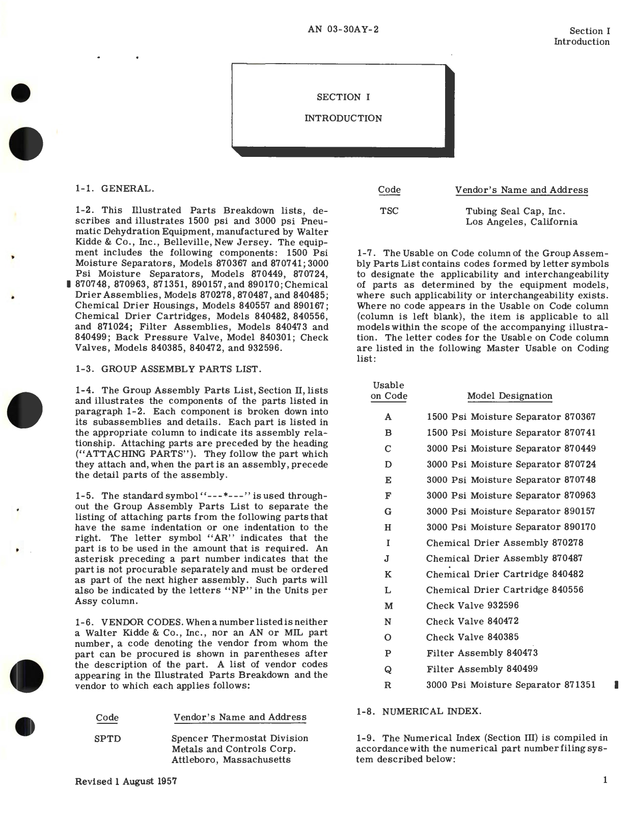 Sample page 5 from AirCorps Library document: Illustrated Parts Breakdown for 1500 PSI and 3000 PSI Pneumatic Dehydration Equipment 