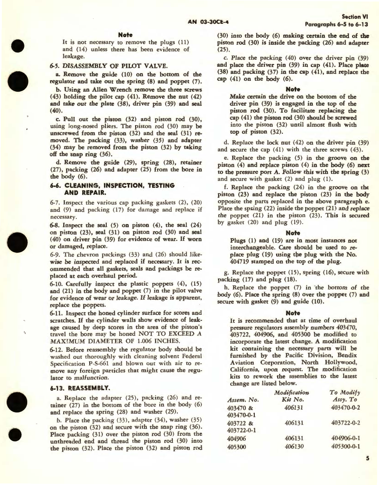 Sample page 9 from AirCorps Library document: Operation , Service, and Overhaul Instructions with Parts Catalog for Hydraulic Pressure Regulators 403470, 403722, 404906, 405300