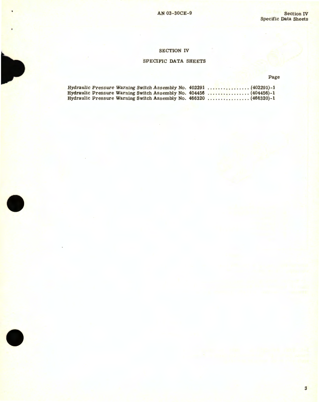 Sample page 7 from AirCorps Library document: Overhaul Instructions for Hydraulic Pressure Warning Switch Assembly No. 402291, 404456, and 466320 