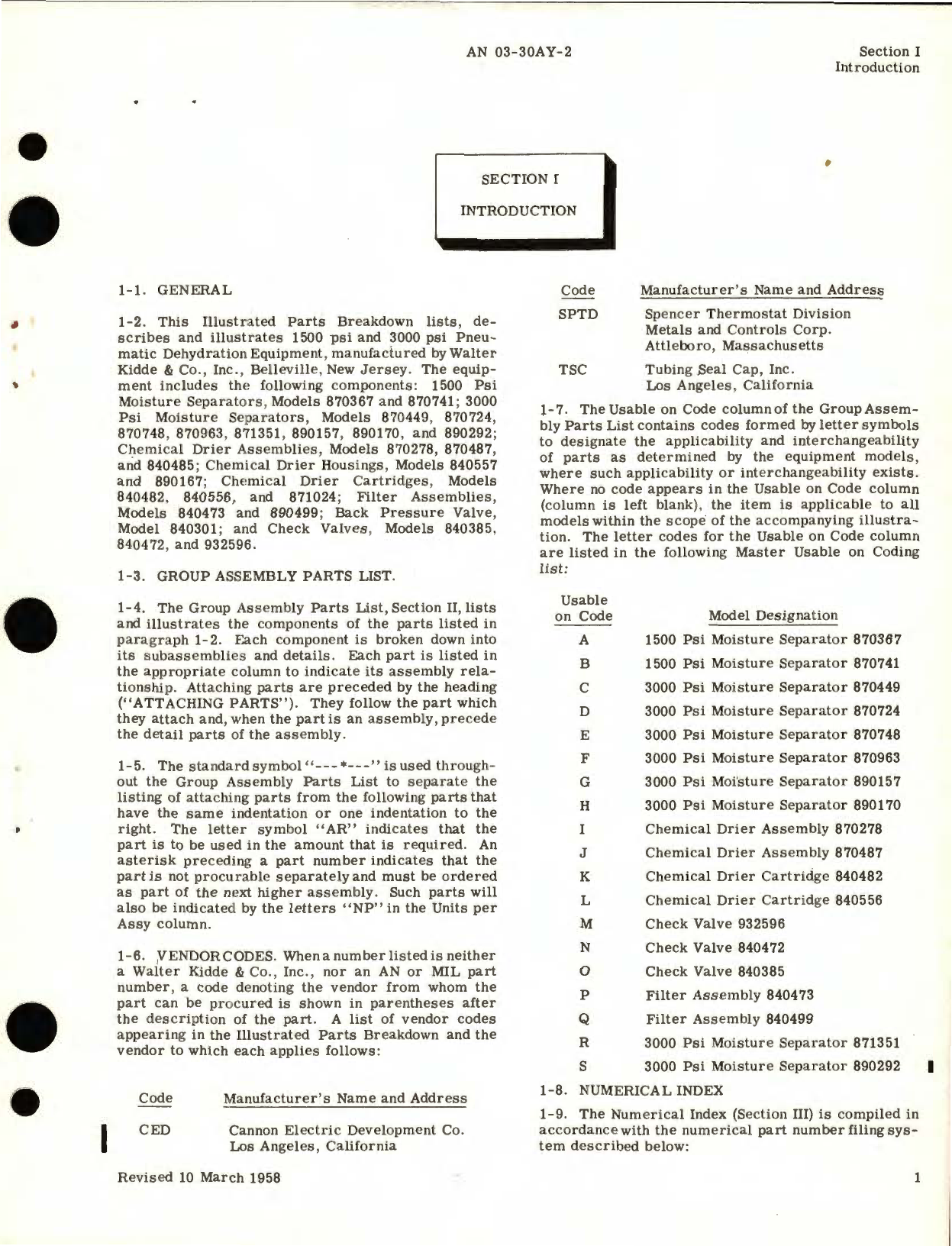 Sample page 5 from AirCorps Library document: Illustrated Parts Breakdown for 1500 PSI and 3000 PSI Pneumatic Dehydration Equipment