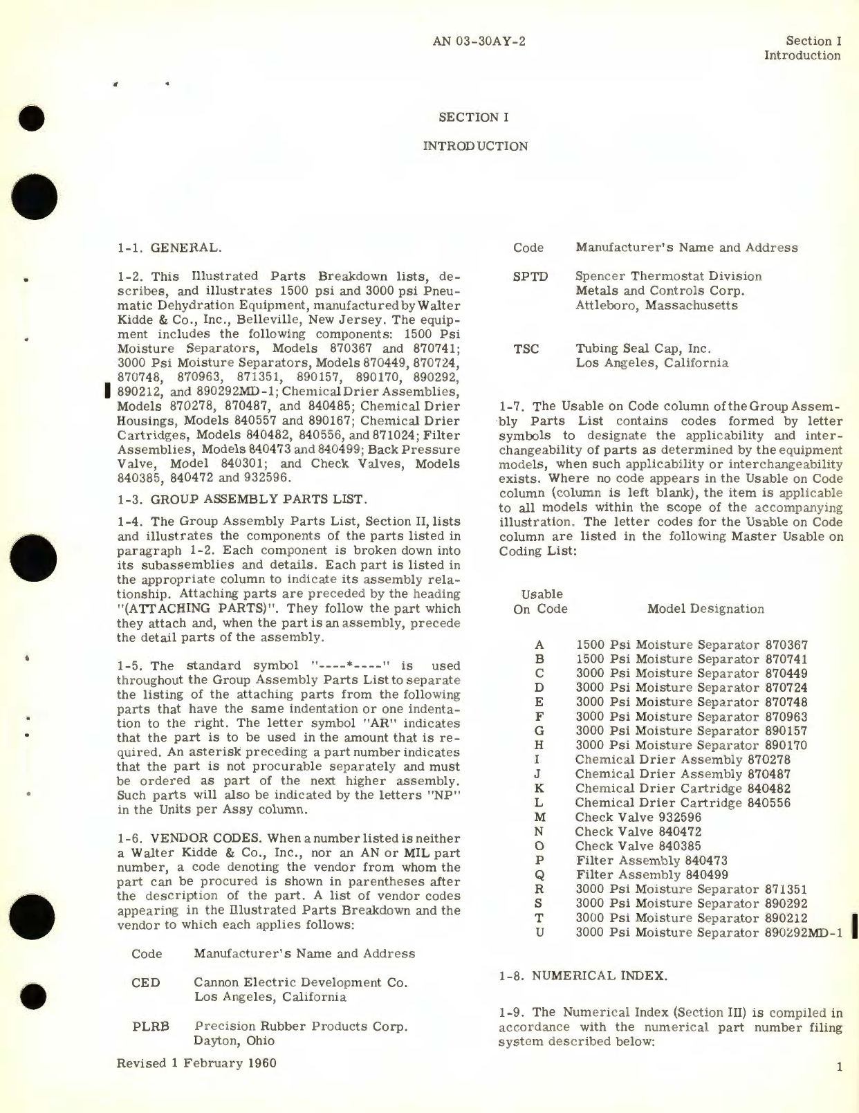 Sample page 5 from AirCorps Library document: Illustrated Parts Breakdown for 1500 PSI and 3000 PSI Pneumatic Dehydration Equipment 