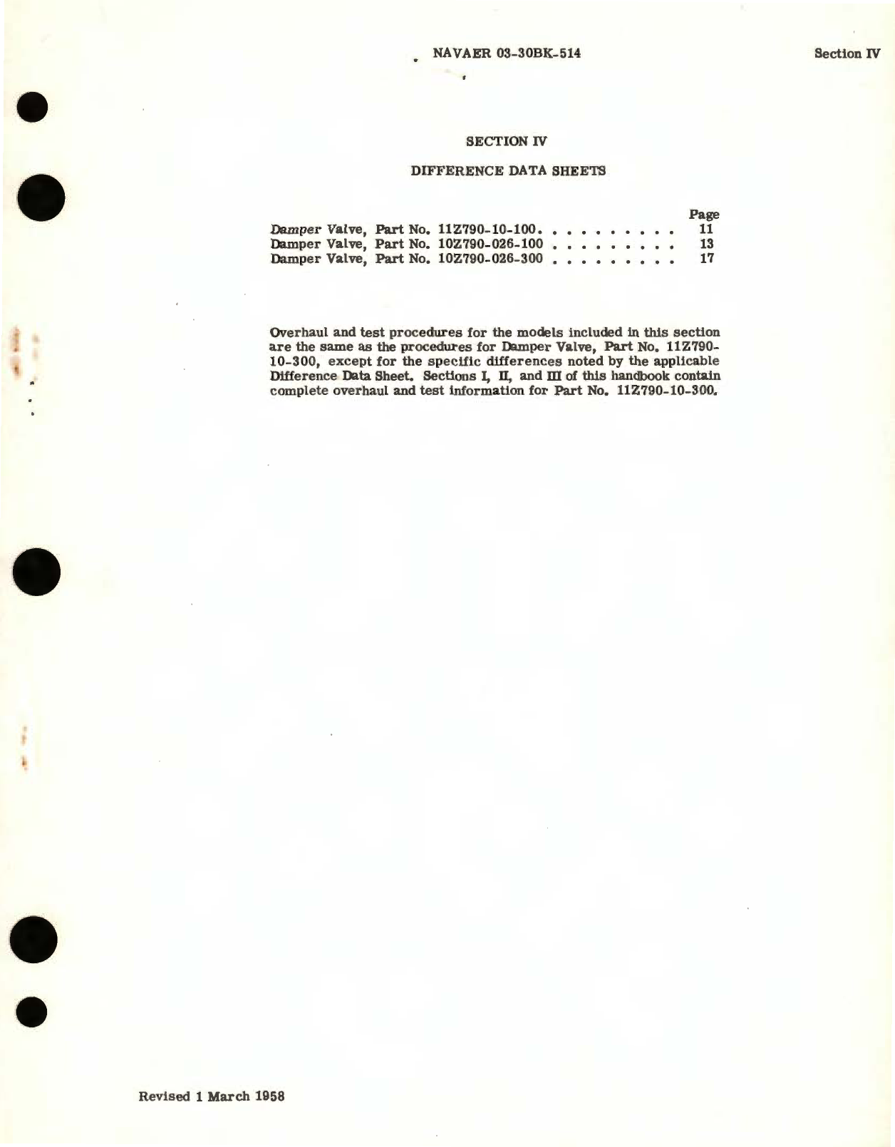 Sample page 3 from AirCorps Library document: Overhaul Instructions for Damper Valves Part No. 10Z790, 11Z790 