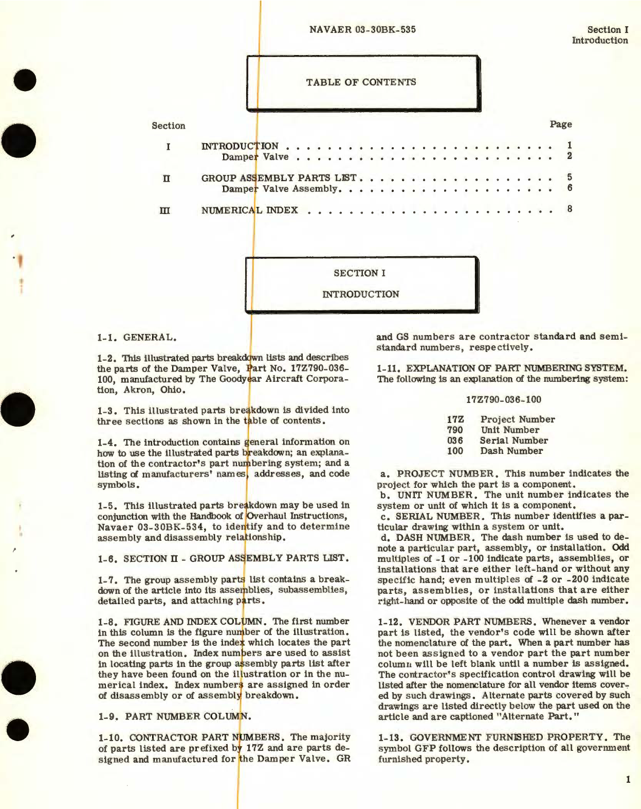 Sample page 3 from AirCorps Library document: Illustrated Parts Breakdown for Damper Valve Part No. 17Z790-036