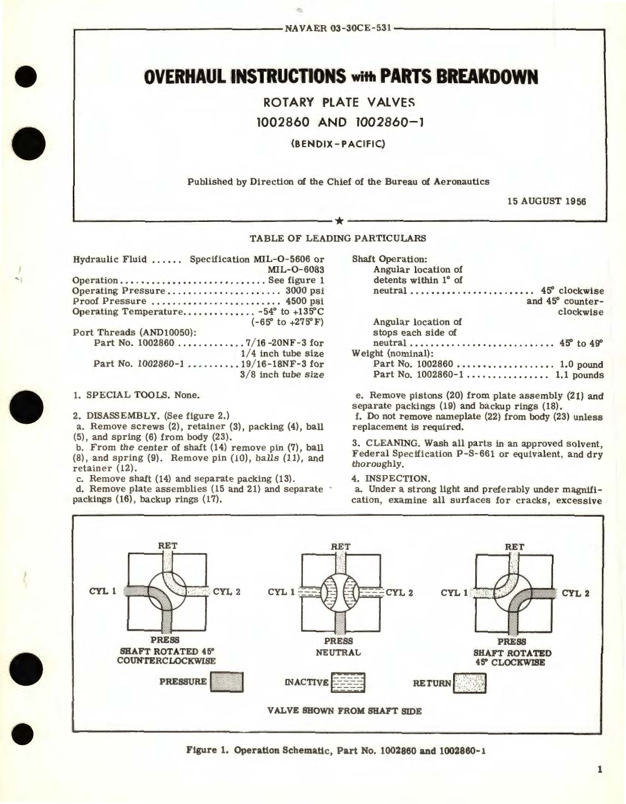 Sample page 1 from AirCorps Library document: Overhaul Instructions with Parts Breakdown for Rotary Plate Valves Part No. 1002860 