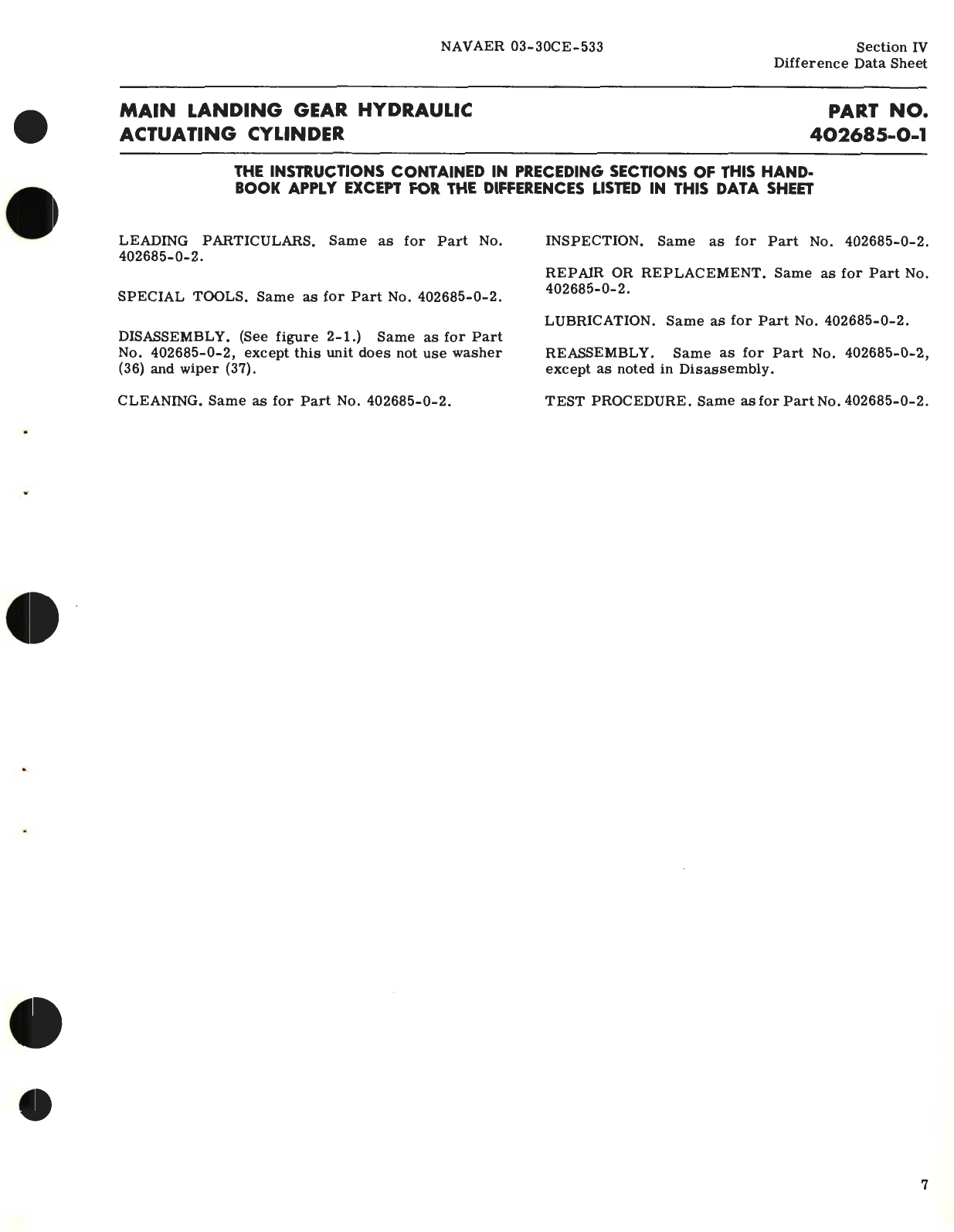 Sample page 9 from AirCorps Library document: Overhaul Instructions for Main Landing Gear Hydraulic Actuating Cylinders Part No. 402685, 405308 