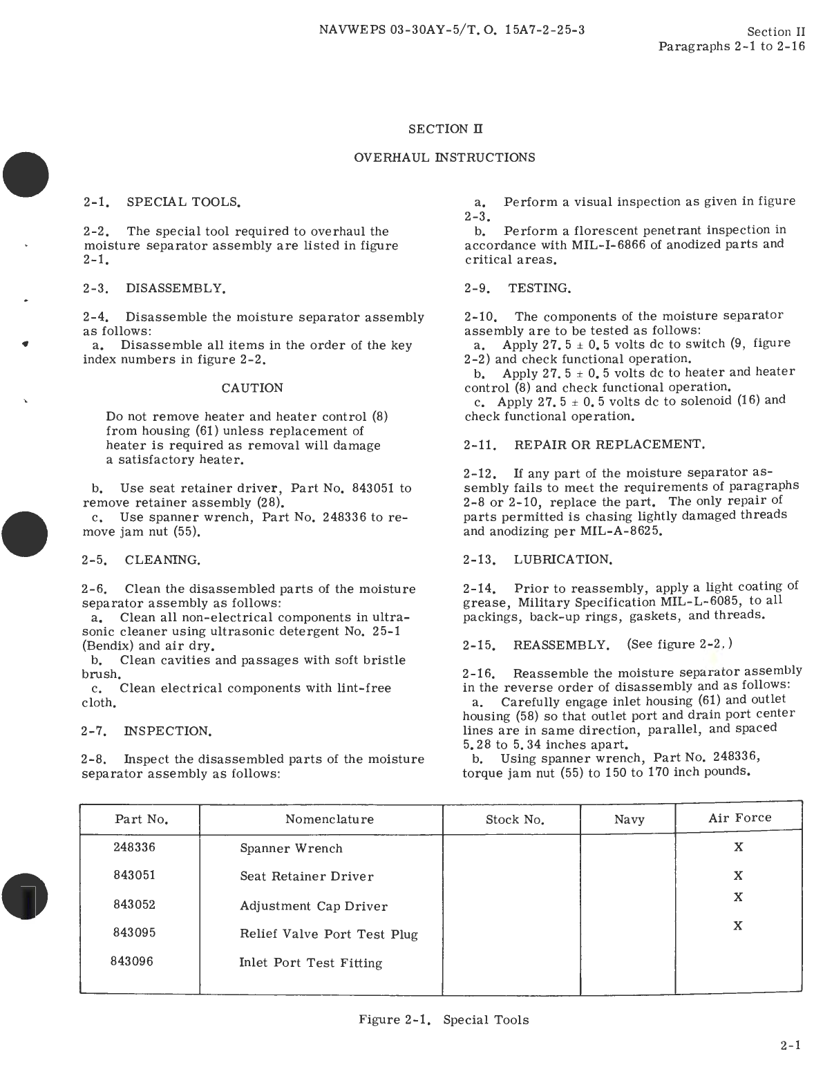 Sample page 7 from AirCorps Library document: Overhaul for Moisture Separator Assembly Part No. 892532 