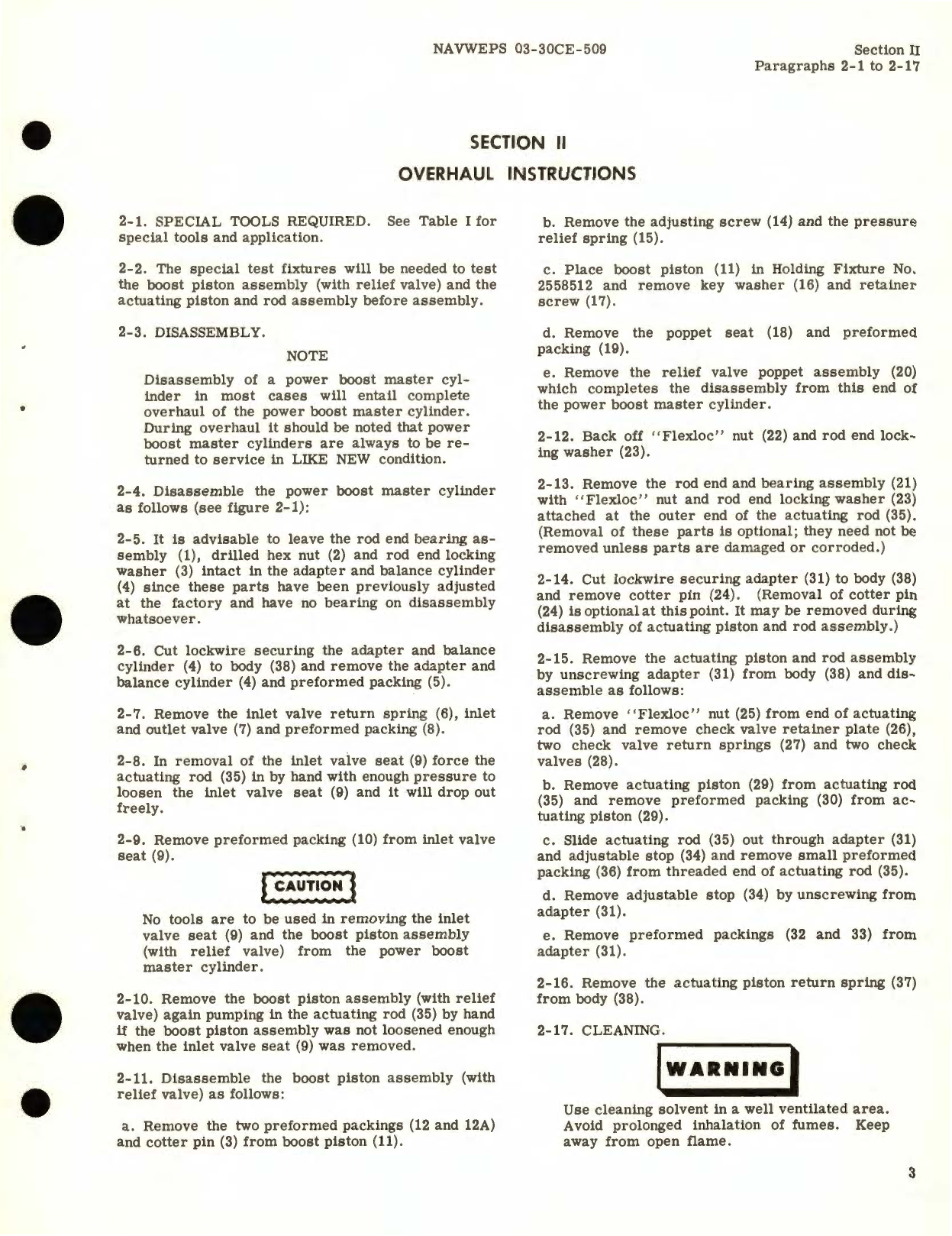 Sample page 9 from AirCorps Library document: Overhaul Instructions for Power Boost Master Cylinder Part No.146620, 146877, 146998, 147965 