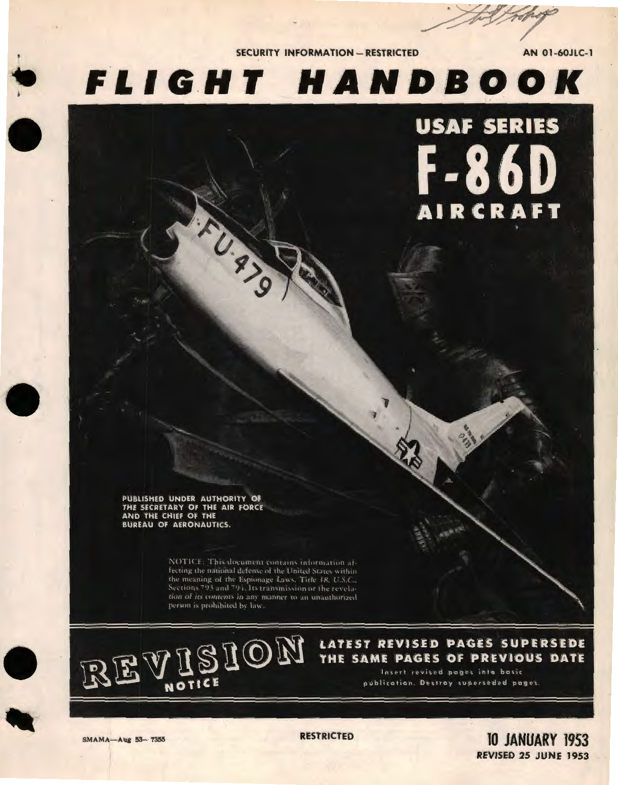 Sample page 1 from AirCorps Library document: Flight Handbook - USAF Series F-86D