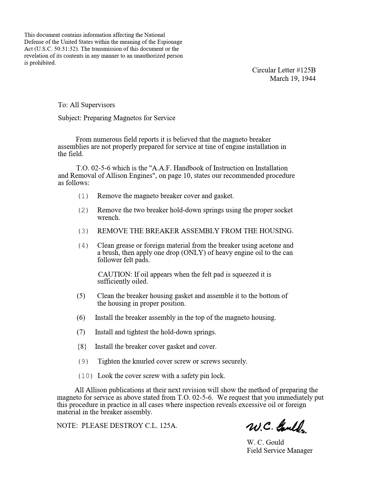 Sample page 1 from AirCorps Library document: Preparing Magnetos for Service