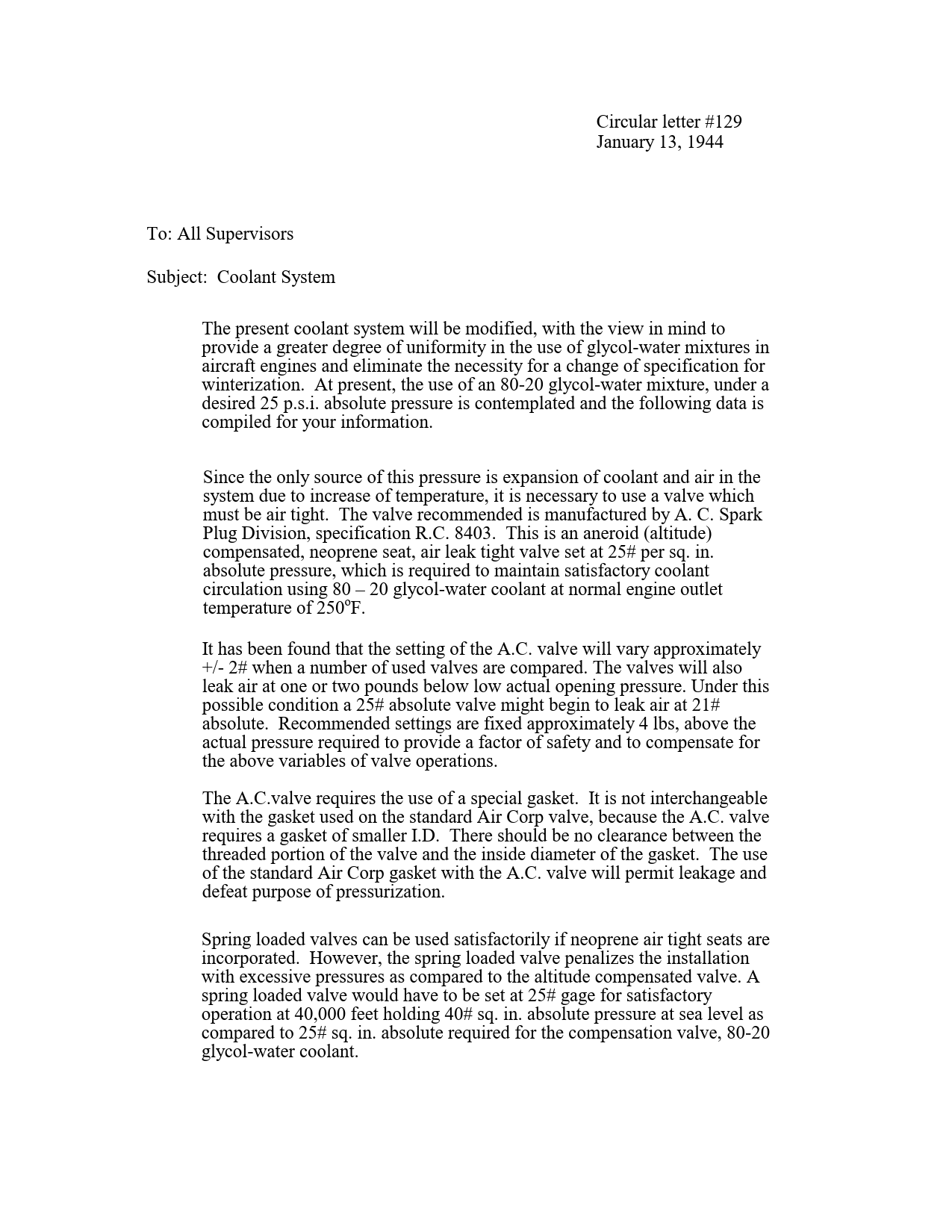 Sample page 1 from AirCorps Library document: Coolant System