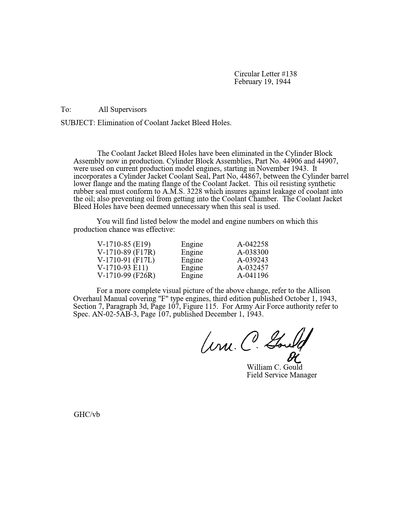 Sample page 1 from AirCorps Library document: Elimination of Coolant Jacket Bleed Holes