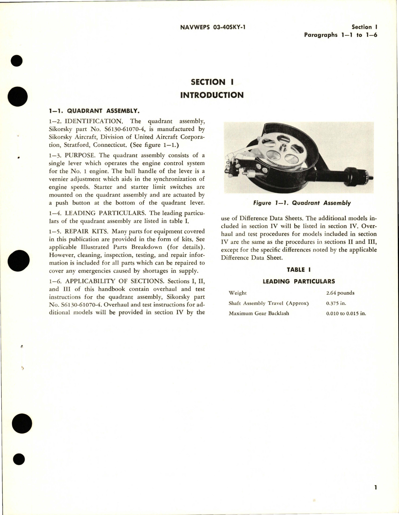 Sample page 5 from AirCorps Library document: Overhaul Instructions for Quadrant Assembly - Parts S6130-61070-4 and S6130-61070-9 