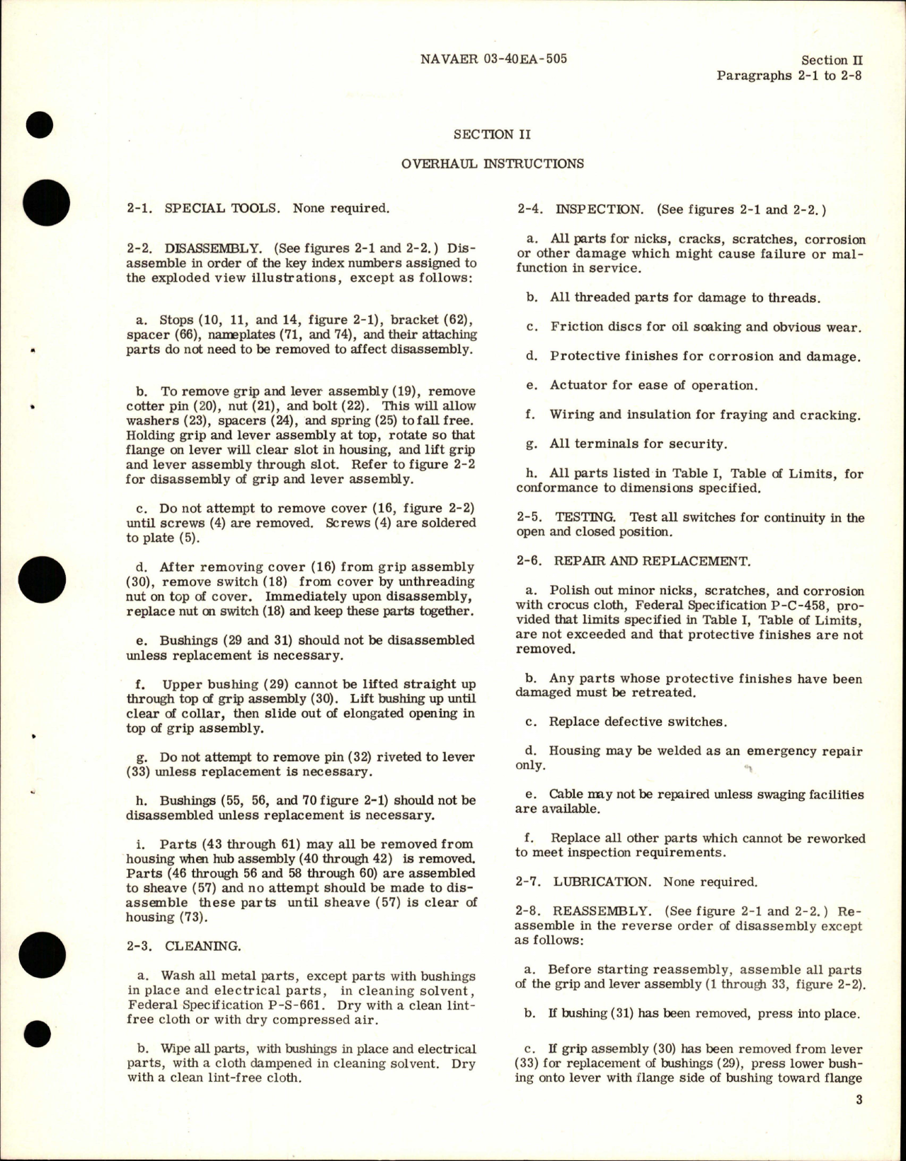 Sample page 5 from AirCorps Library document: Overhaul Instructions for Engine Power Control Quadrants - Parts 50014, 50014-3, 50017, 50017-3, 50017-5, and 50032 