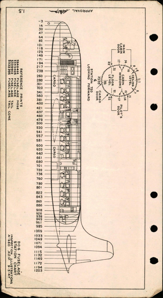 Sample page 5 from AirCorps Library document: Inspection Illustrations for DC-6