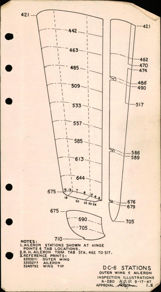 Sample page 7 from AirCorps Library document: Inspection Illustrations for DC-6