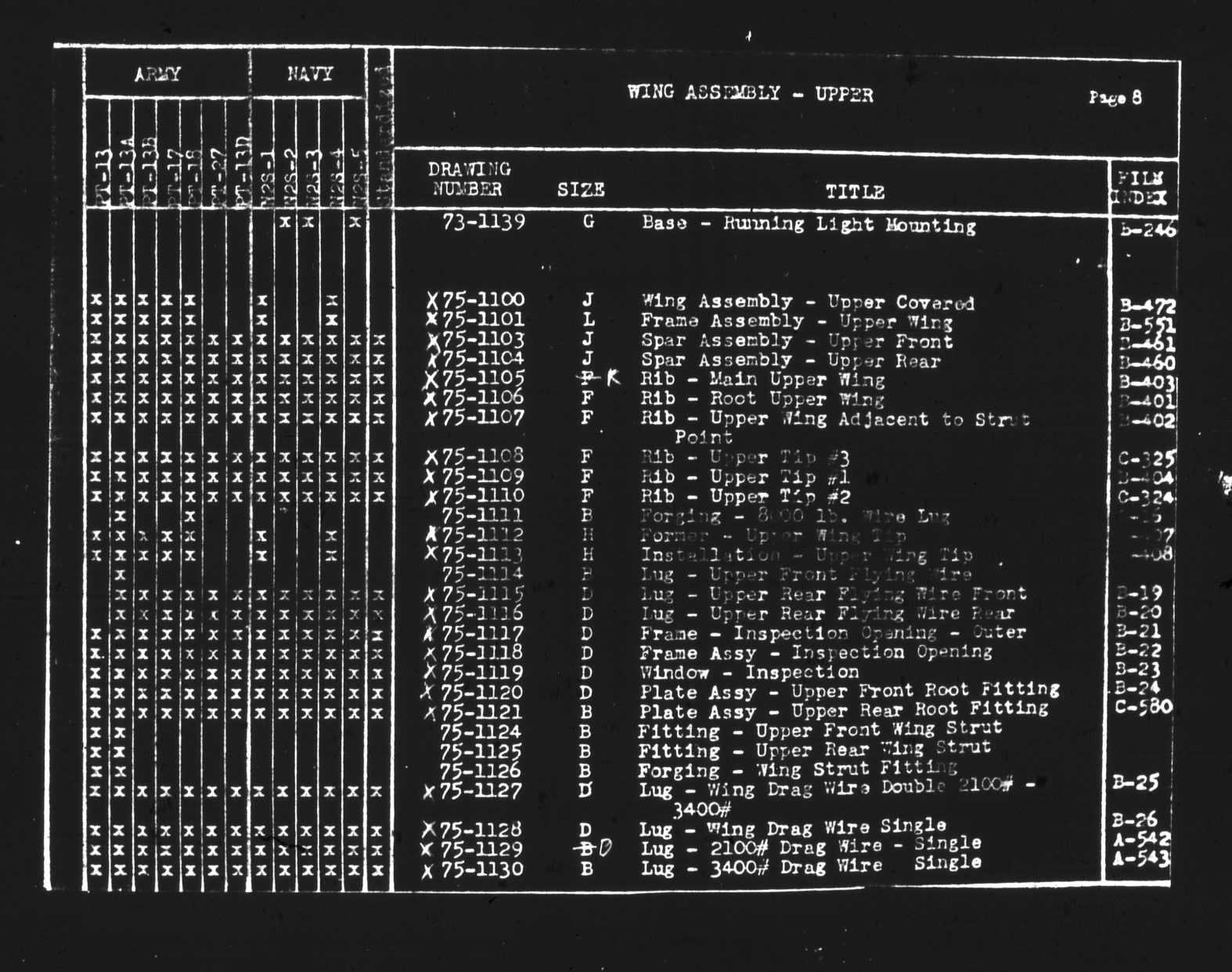 Sample page 7 from AirCorps Library document: Microfilm Numerical Index for N2s-1, -2, -3, -4, -5, and PT-13, -13A, -13B, -17, -18, -27. and -13D