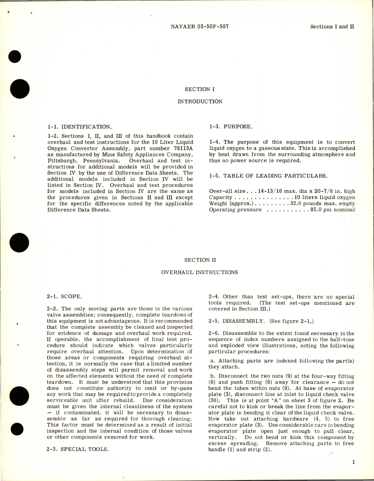Sample page 5 from AirCorps Library document: Overhaul Instructions for Liquid Oxygen Converter Assembly - 78113-A 