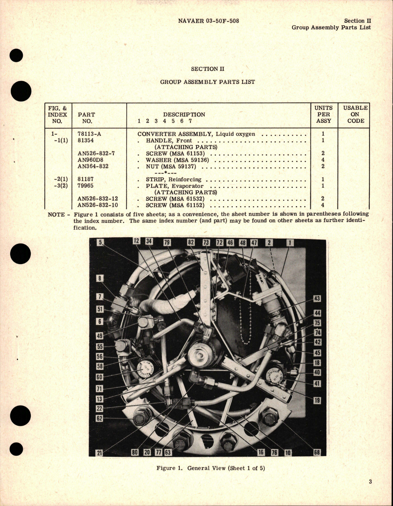 Sample page 5 from AirCorps Library document: Illustrated Parts Breakdown for Liquid Oxygen Converter Assembly - 78113-A