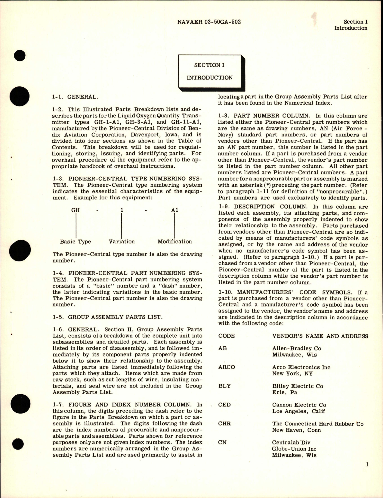 Sample page 5 from AirCorps Library document: Illustrated Parts Breakdown for Liquid Oxygen Quantity Transmitter - Types GH-1-A1, GH-3-A1, and GH-11-A1 