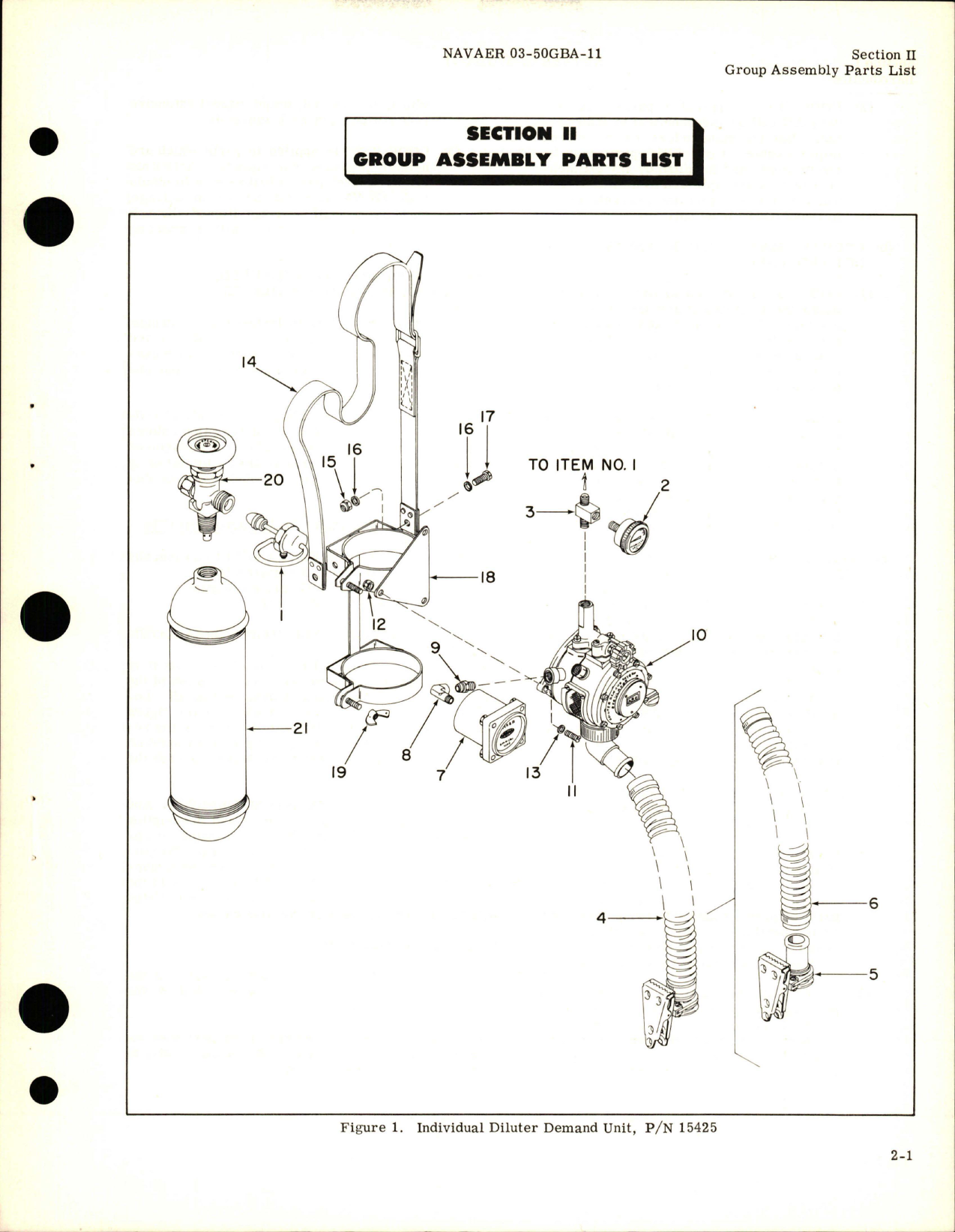 Sample page 5 from AirCorps Library document: Illustrated Parts Breakdown for Portable High Pressure Oxygen Unit - Part 15425 