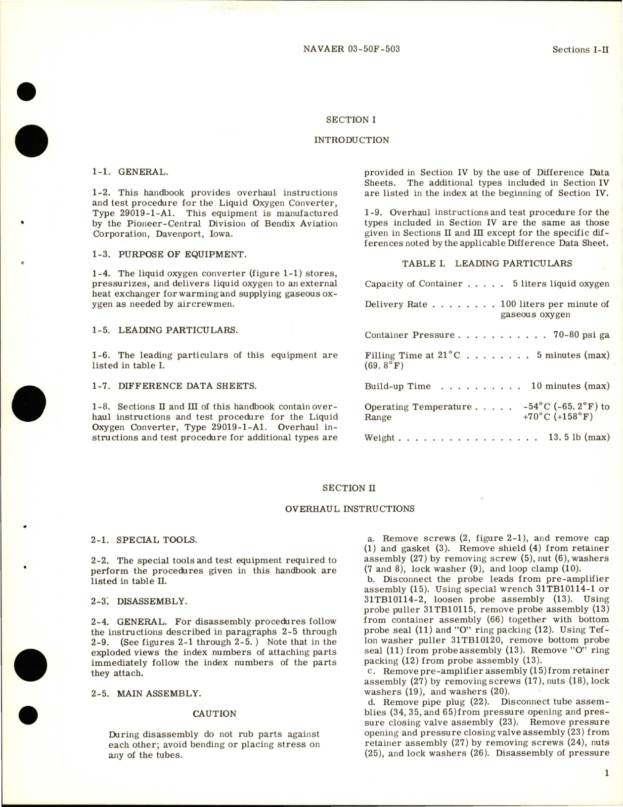 Sample page 5 from AirCorps Library document: Overhaul Instructions for Liquid Oxygen Converter - Types 29019-1-A1, 29023-1-A1, 29024-1-A1, and 29024-1-B1