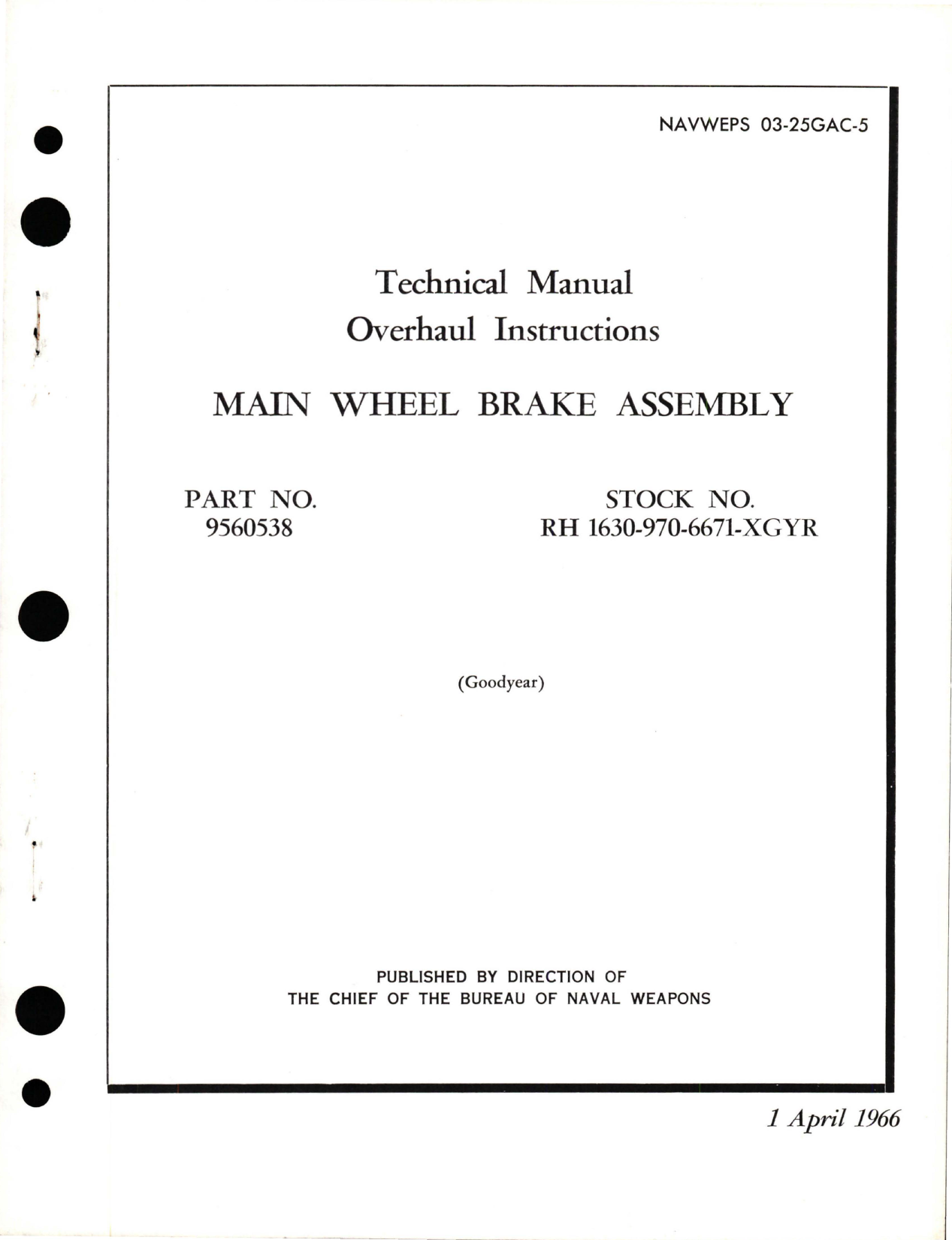 Sample page 1 from AirCorps Library document: Overhaul Instructions for Main Wheel Brake Assembly - Part 9560538