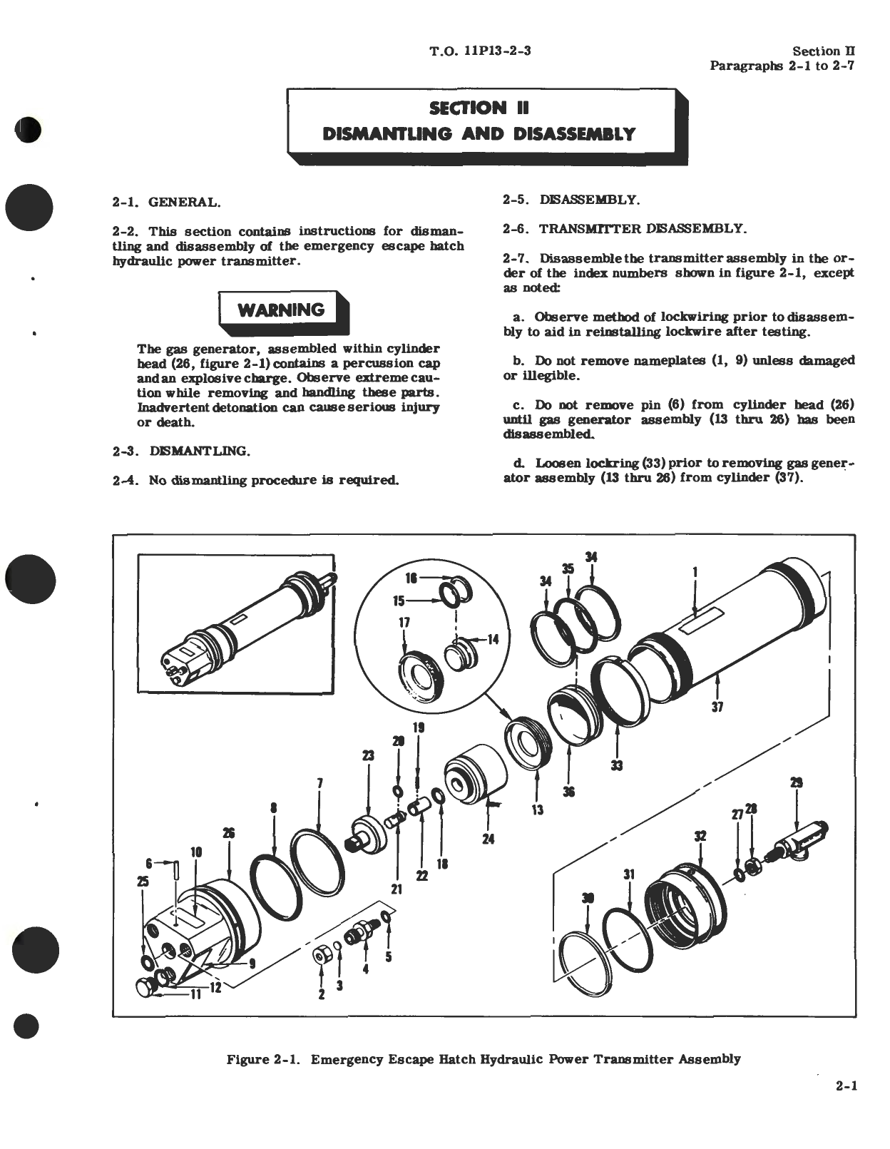 Sample page 7 from AirCorps Library document: Overhaul for Emergency Escape Hatch Hydraulic Power Transmitter Part No. 59321 