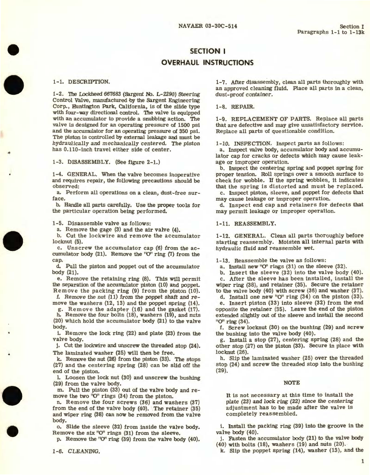 Sample page 5 from AirCorps Library document: Overhaul Instructions with Parts Catalog for Steering Control Valve Model L-2290 