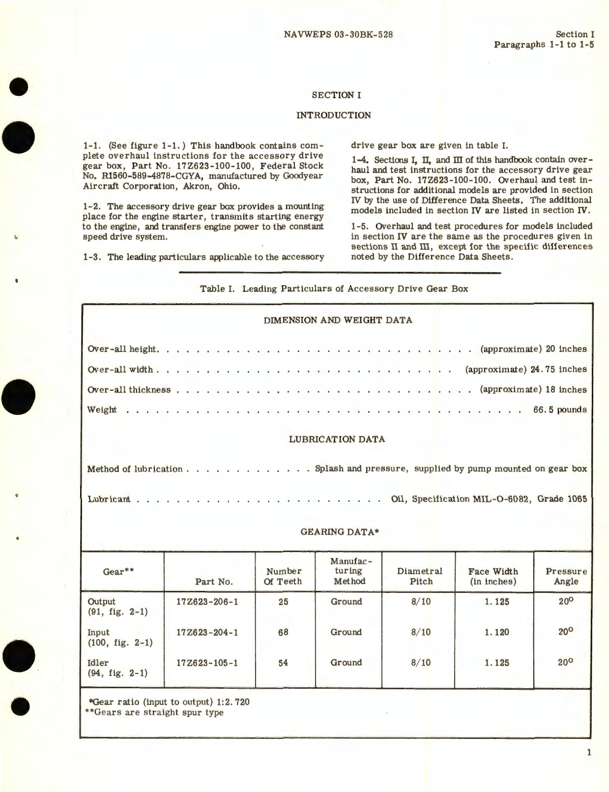 Sample page 5 from AirCorps Library document: Overhaul Instructions for Accessory Drive Gear Box Part No. 17Z623 