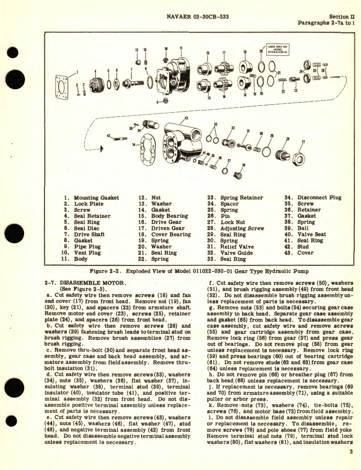 Sample page 7 from AirCorps Library document: Overhaul Instructions for Electric Motor-Driven Gear Type Pump Assembly Model 112127 Series 