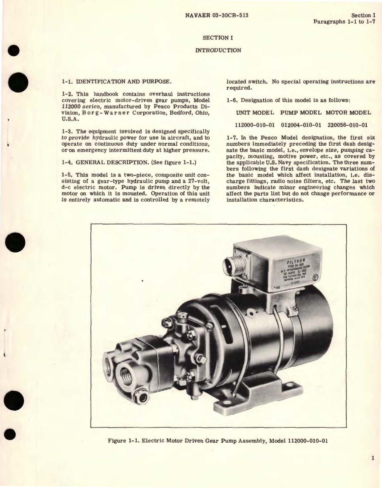 Sample page 5 from AirCorps Library document: Overhaul Instructions for Electric Motor Driven Gear Pumps Model 112000 Series 