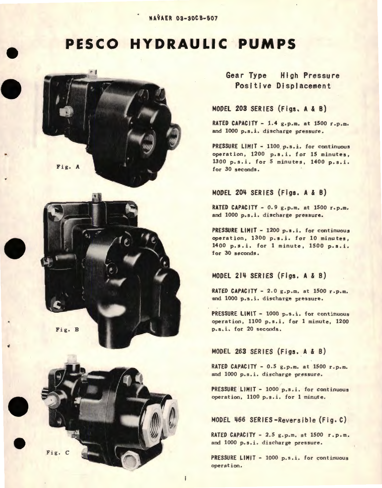 Sample page 5 from AirCorps Library document: Operation, Service and Overhaul Instructions with Parts Catalog for Engine Driven Gear Type Hydraulic Pumps IP-203, IP-204, IP-214, IP-249, IP263, IP-466