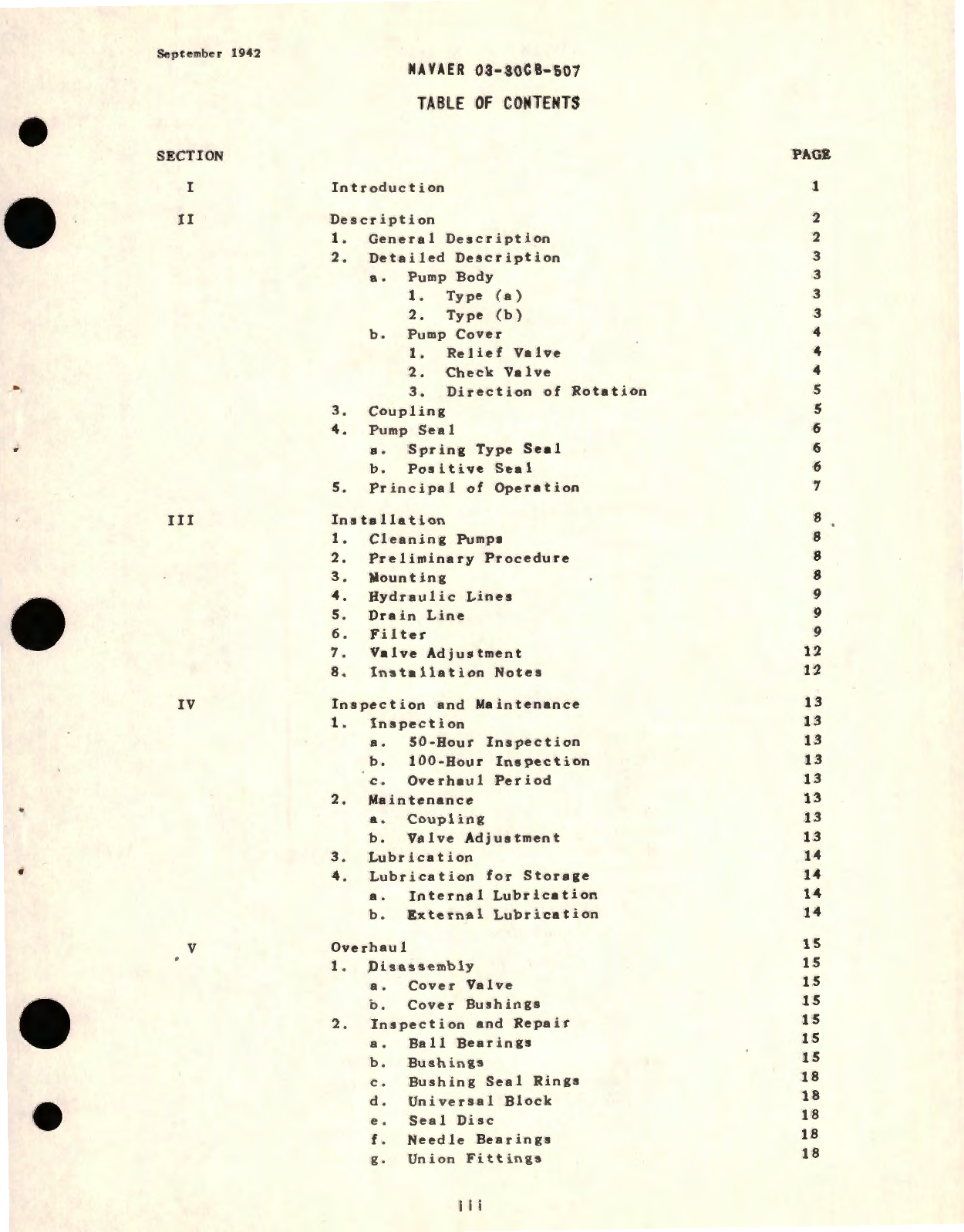 Sample page 7 from AirCorps Library document: Operation, Service and Overhaul Instructions with Parts Catalog for Engine Driven Gear Type Hydraulic Pumps IP-203, IP-204, IP-214, IP-249, IP263, IP-466