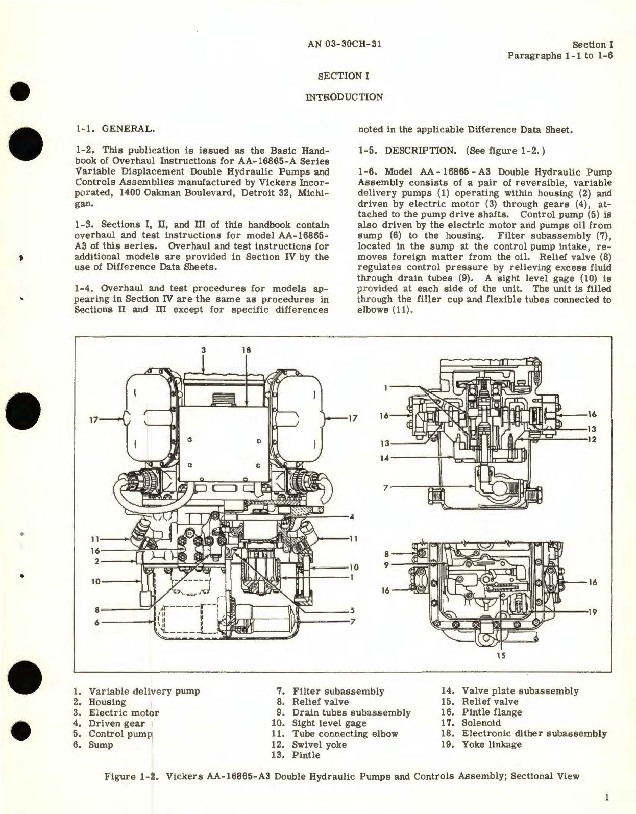 Sample page 5 from AirCorps Library document: Overhaul Instructions for Double Hydraulic Pump and Controls Assemblies Part No. AA-16865-A Series 