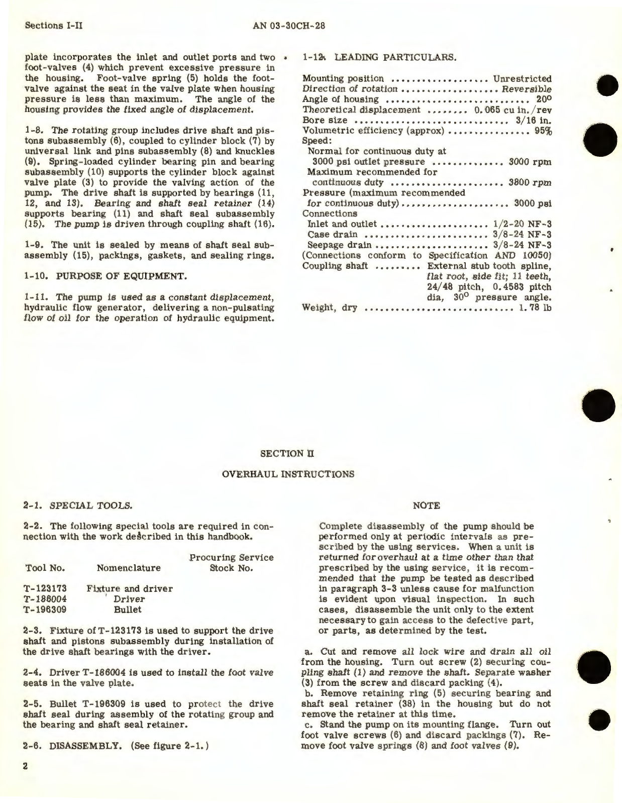 Sample page 7 from AirCorps Library document: Overhaul Instructions for Constant Displacement Hydraulic Pumps Part No. PF-3906-2 Series