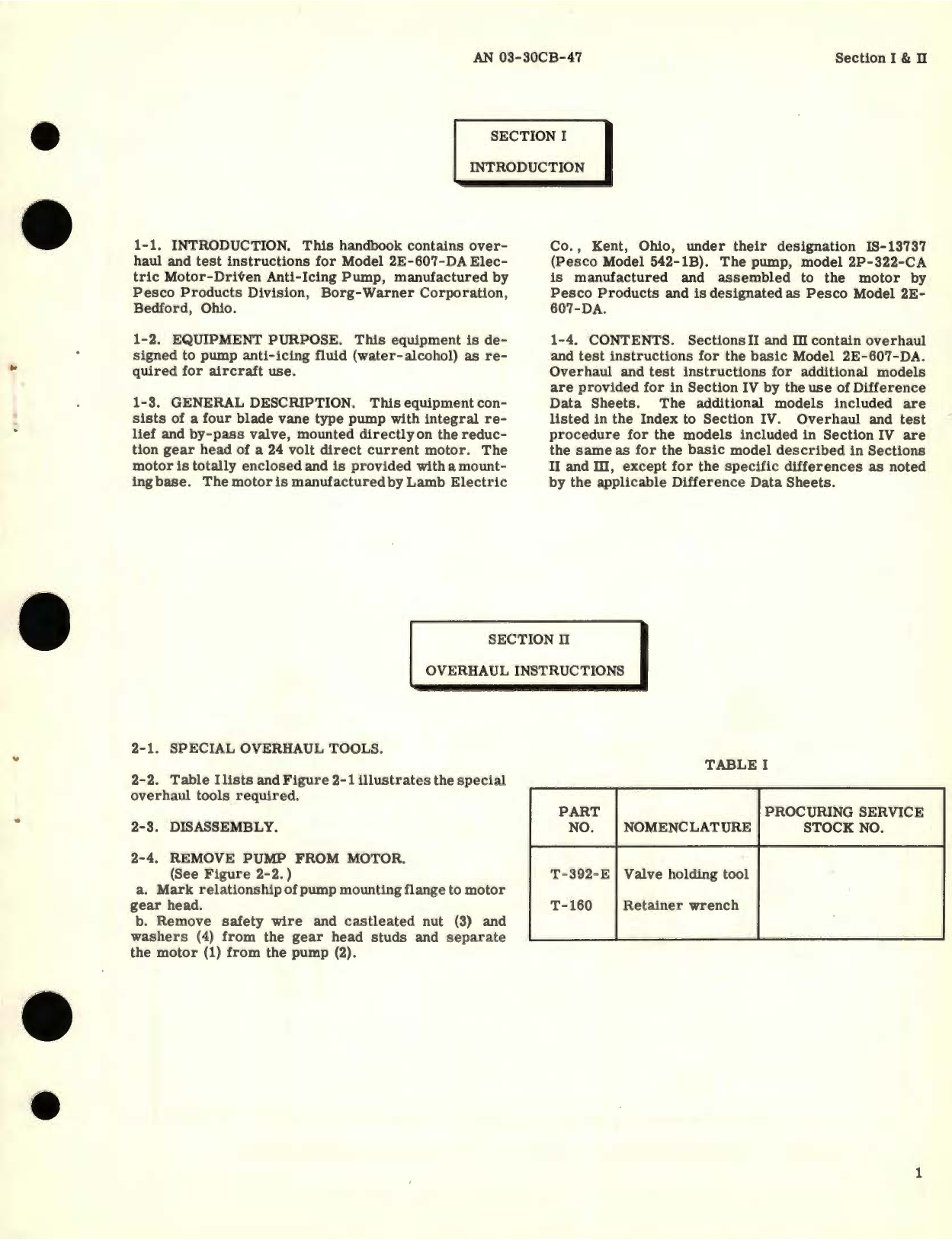 Sample page 5 from AirCorps Library document: Overhaul Instructions for Electric Motor-Driven Anti-Icing Pump Models 2E-607