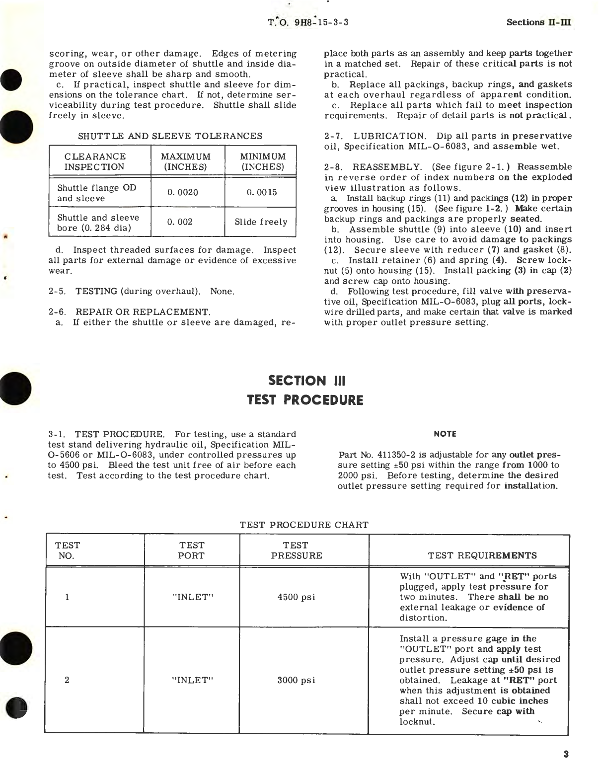 Sample page 5 from AirCorps Library document: Overhaul Instructions for Hydraulic Pressure Reducing Valves Part No. 410260, 547990 Series, 411350, 550830 Series, 411350-2, 551820 Series, 411590 Series, 551940 Series, 1005930 Series