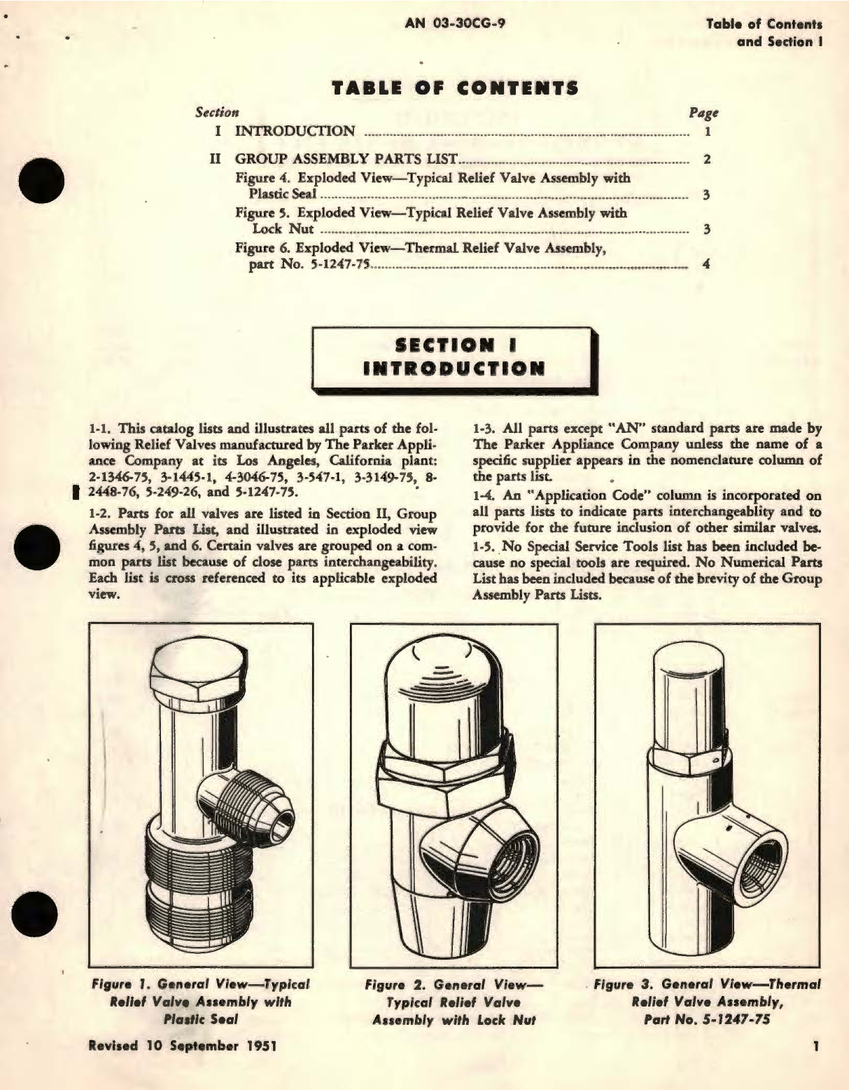 Sample page 3 from AirCorps Library document: Parts Catalog for Relief Valves Part No. 2-1346, 3-1445, 3-547, 3-3149, 4-3046, 5-1247, 5-249, 8-2448