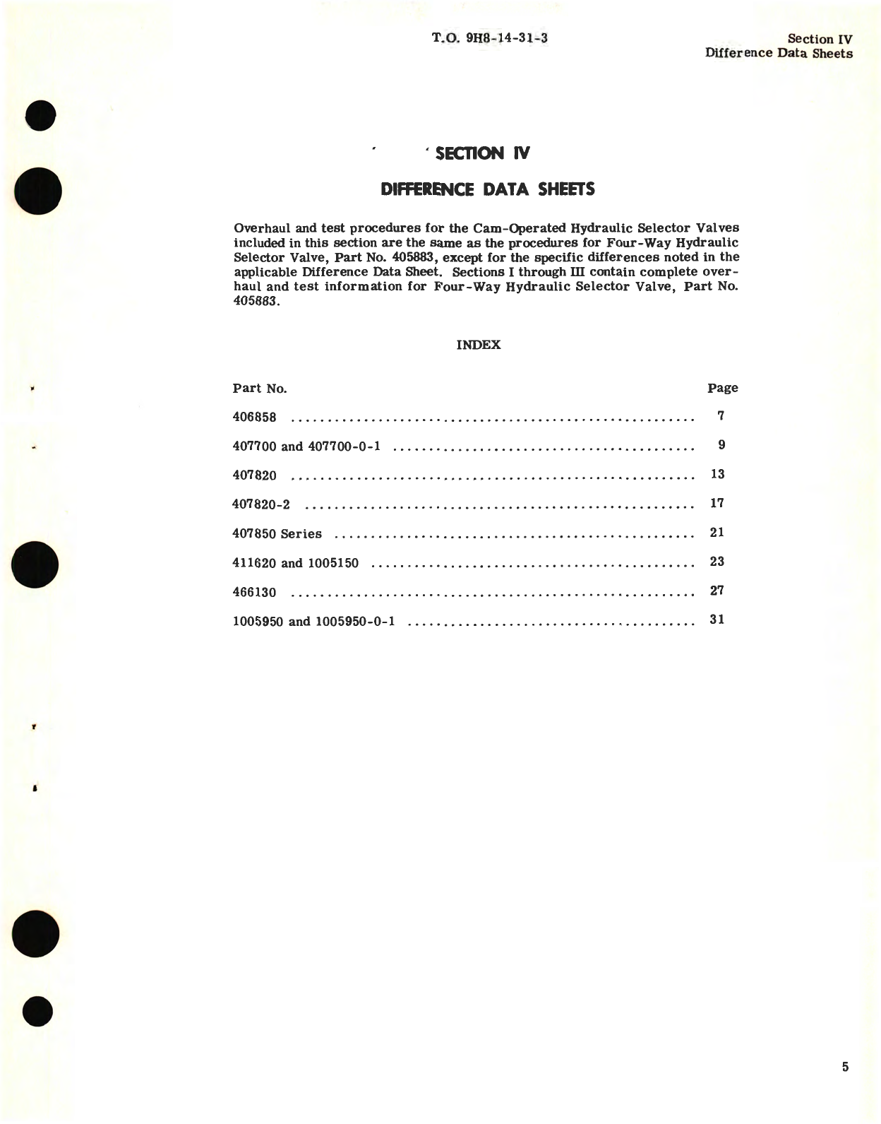 Sample page 7 from AirCorps Library document:  Overhaul Instructions for Cam-Operated Hydraulic Selector Valves (3000 PSI) Part No. 405883 