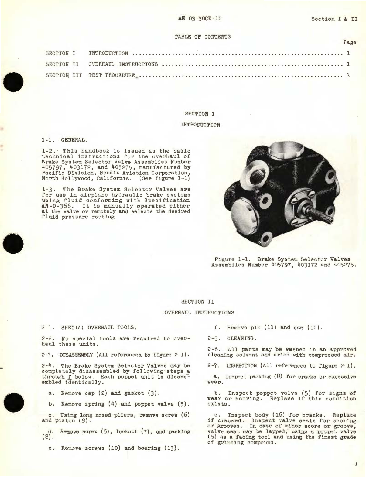 Sample page 3 from AirCorps Library document: Overhaul Instructions for Brake System Selector Valves Part No. 405797, 403172, and 405275 