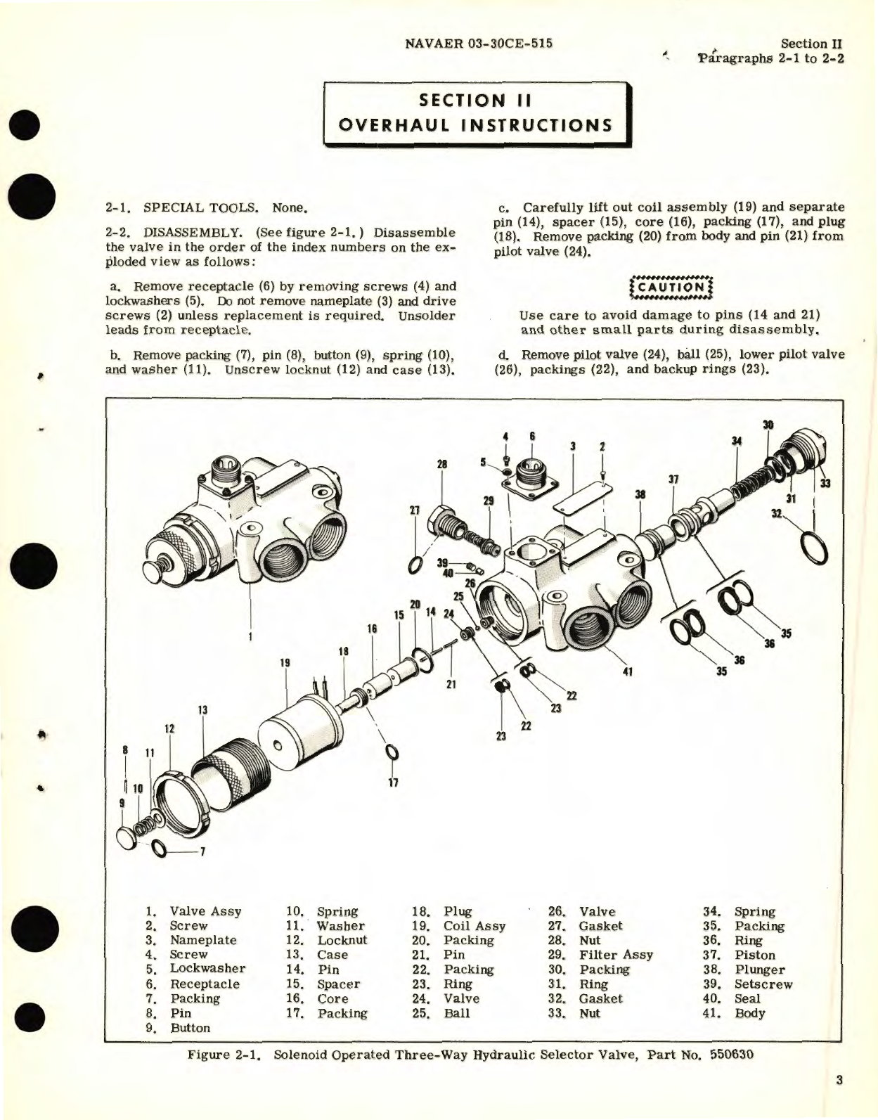 Sample page 5 from AirCorps Library document: Overhaul Instructions for Solenoid Pilot Actuated Hydraulic Selector Valves Part No. 550530, 550660, 550690, 551590 