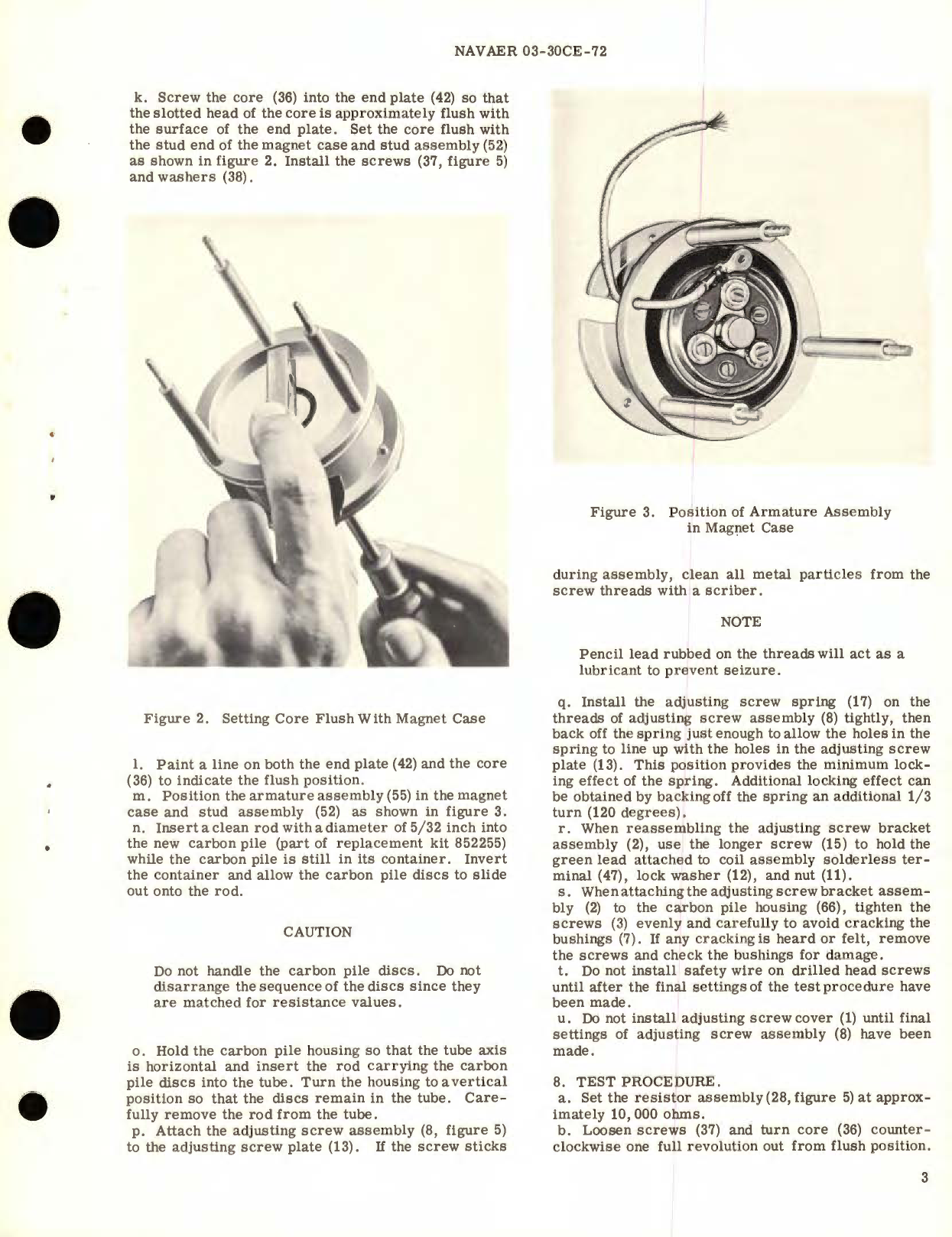 Sample page 3 from AirCorps Library document: Overhaul Instructions with Parts Breakdown for Carbon Pile Regulator Type No. RDL-15 (RD4308-1) 