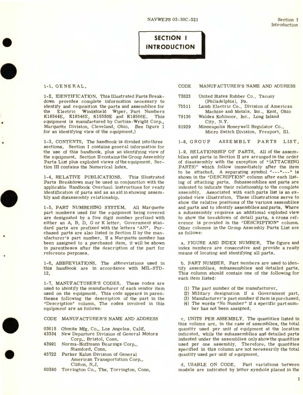 Sample page 5 from AirCorps Library document: Illustrated Parts Breakdown for Electric Windshield Wiper for Part No. K18544E, K18550E 