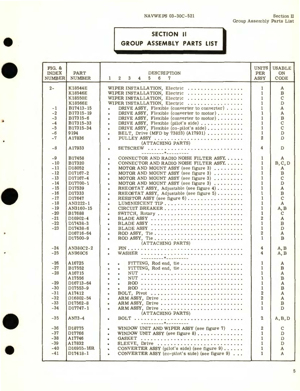 Sample page 9 from AirCorps Library document: Illustrated Parts Breakdown for Electric Windshield Wiper for Part No. K18544E, K18550E 